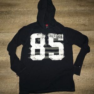 Light weight boys Tommy hoodie, navy